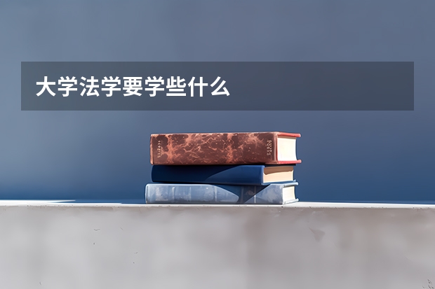 大学法学要学些什么